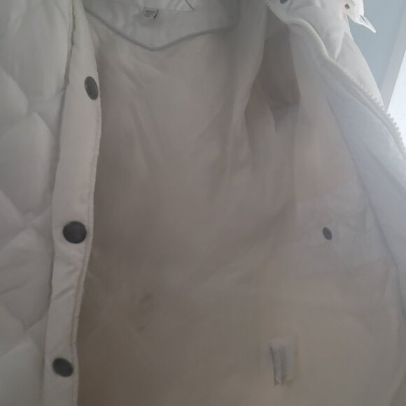 Espirit White Long Puffer Down Filled Ladies Winter Coat with Removable Hood - Picture 11 of 16